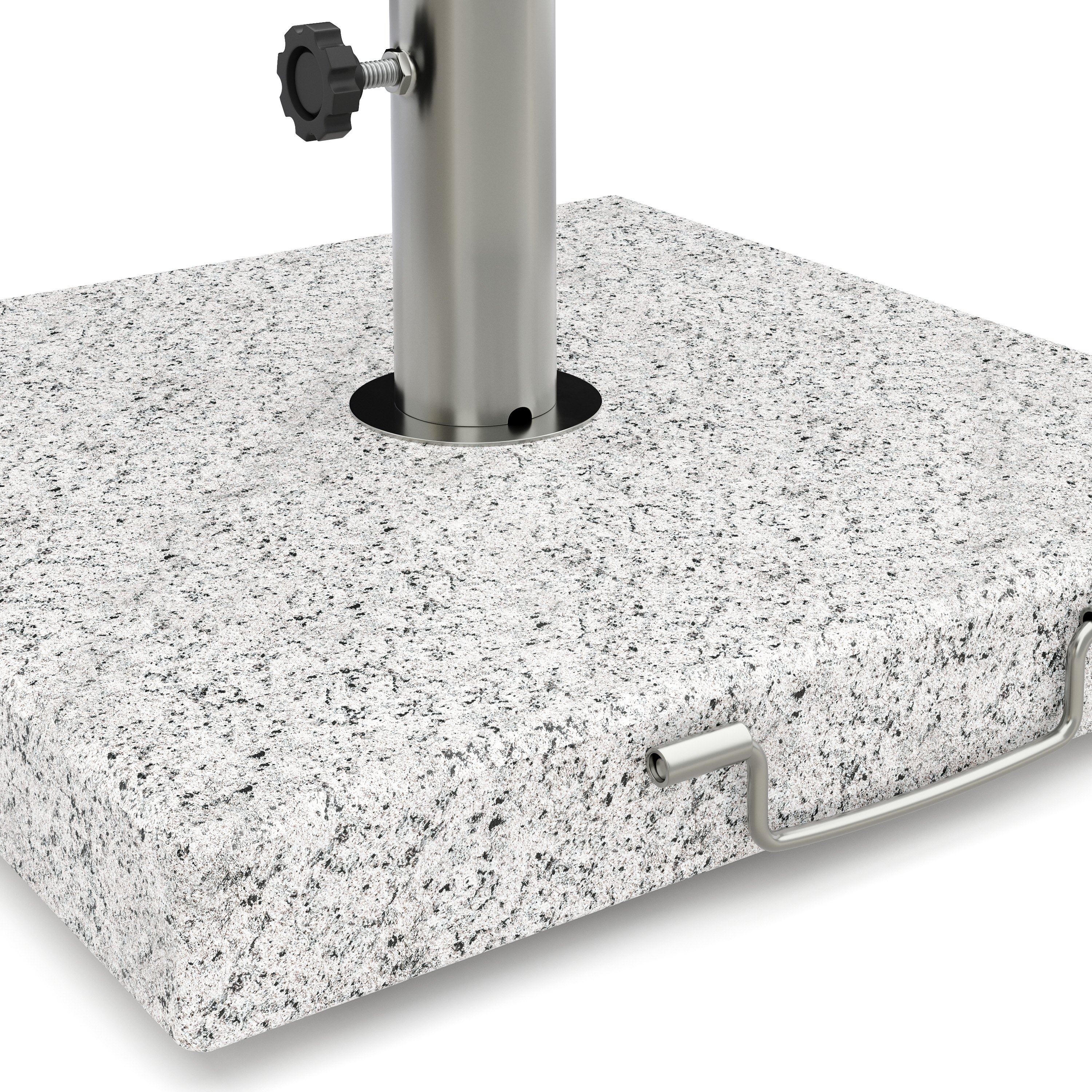 Sockel für Sonnenschirm Granit 30 kg quadratisch grau