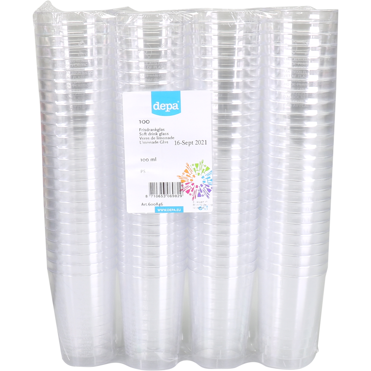 Glas, frisdrankglas, pS, 100ml, transparant
