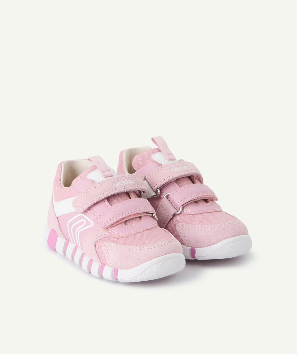 GEOXbaskets bébé fille iupidoo avec scratch rose et blanc