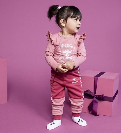 Hummel Hosen - hmlOlek - Erdrot/Pink m. Silber