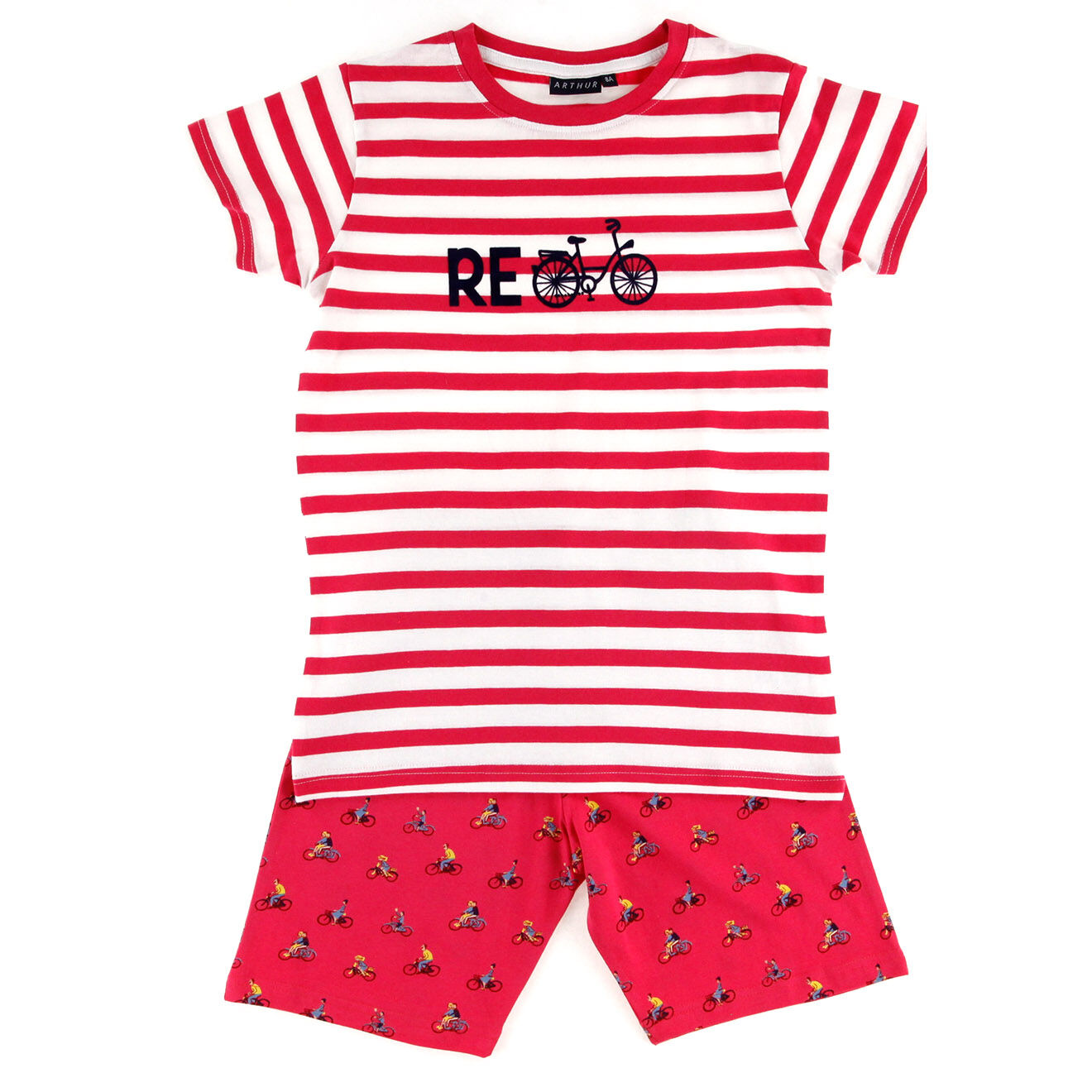 Arthur Pyjama à rayures rouge/blanc
