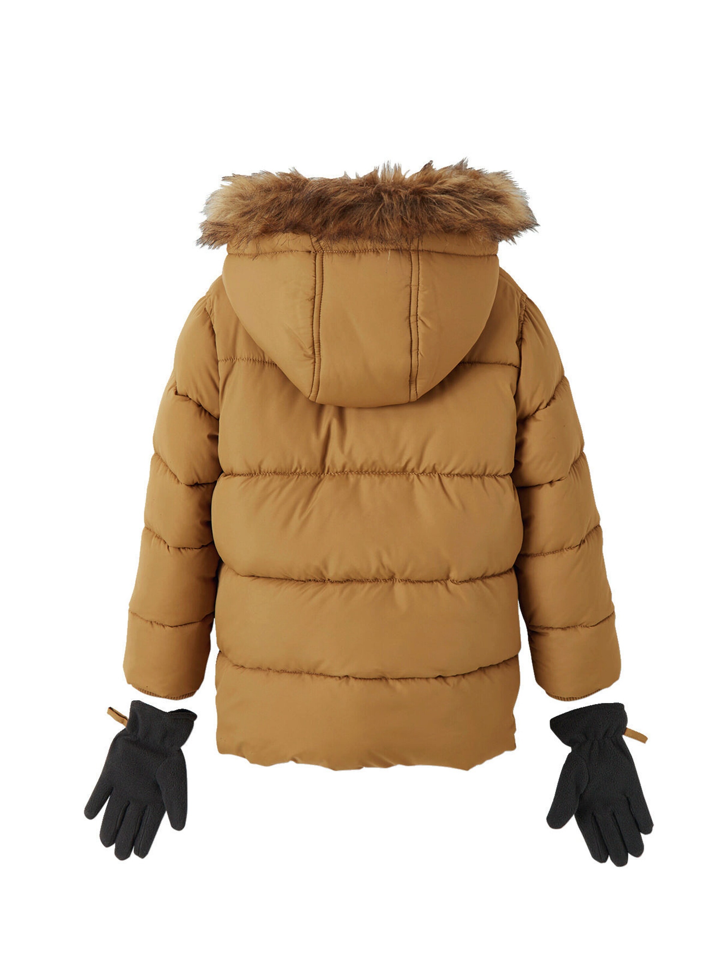 Vertbaudet Jungen Jacke & Handschuhe mit Recyclingmaterial braun