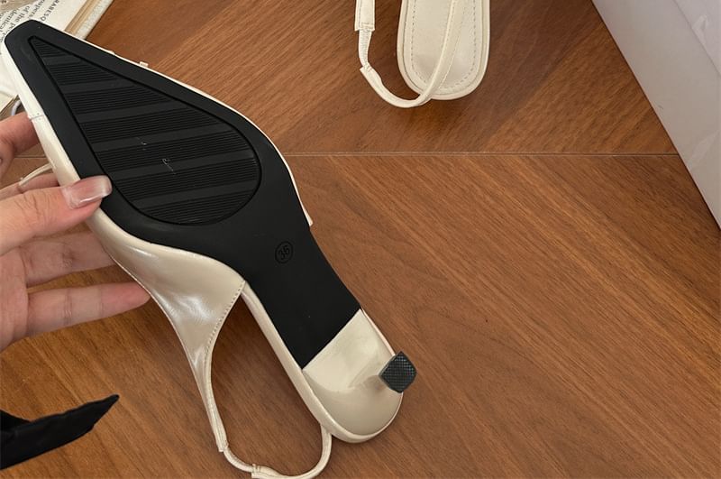 Niuna - Kitten Heel Slingback puntige muiltjes