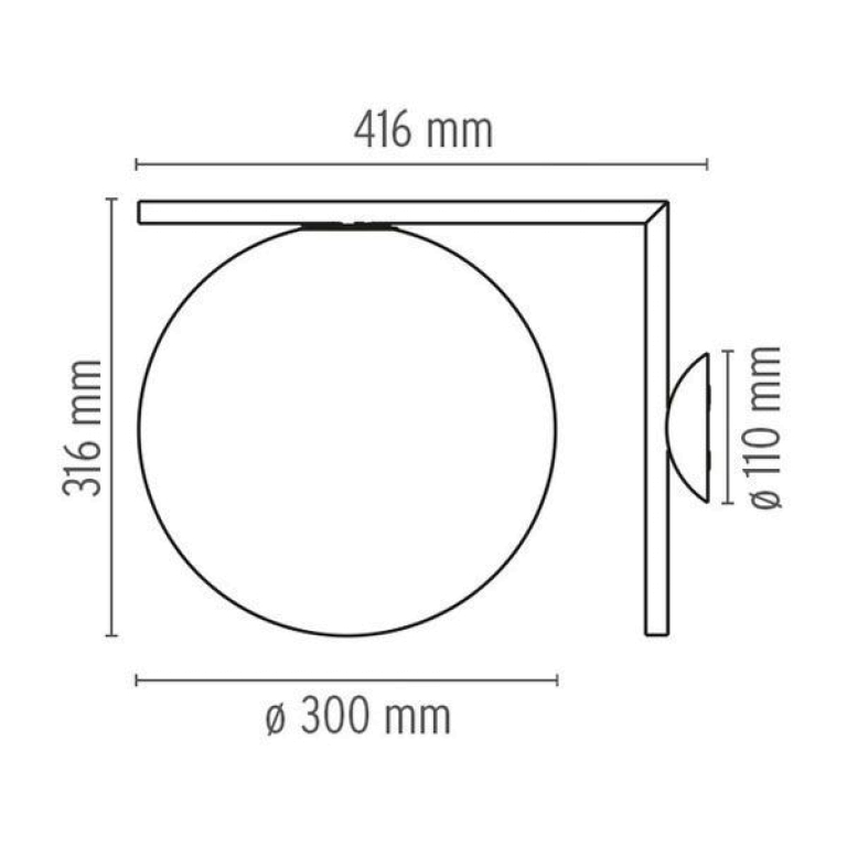 Flos IC Lights C/W2 wandlamp chroom