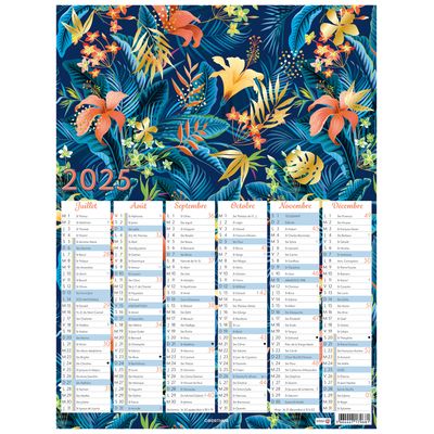 Calendrier Poster or - 6 mois par face - 32 x 42 cm - Oberthur