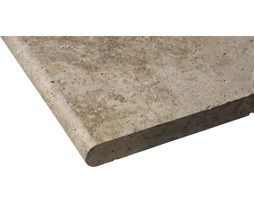 FLAIRSTONE Zwembadrandsteen Napoli element recht bruin 1 lange zijde afgerond 61x35 x 3 cm