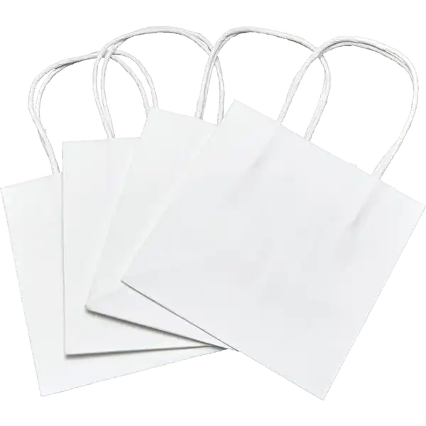 4er Sets Kraftpapier-Tüten weiß / braun (GJ)