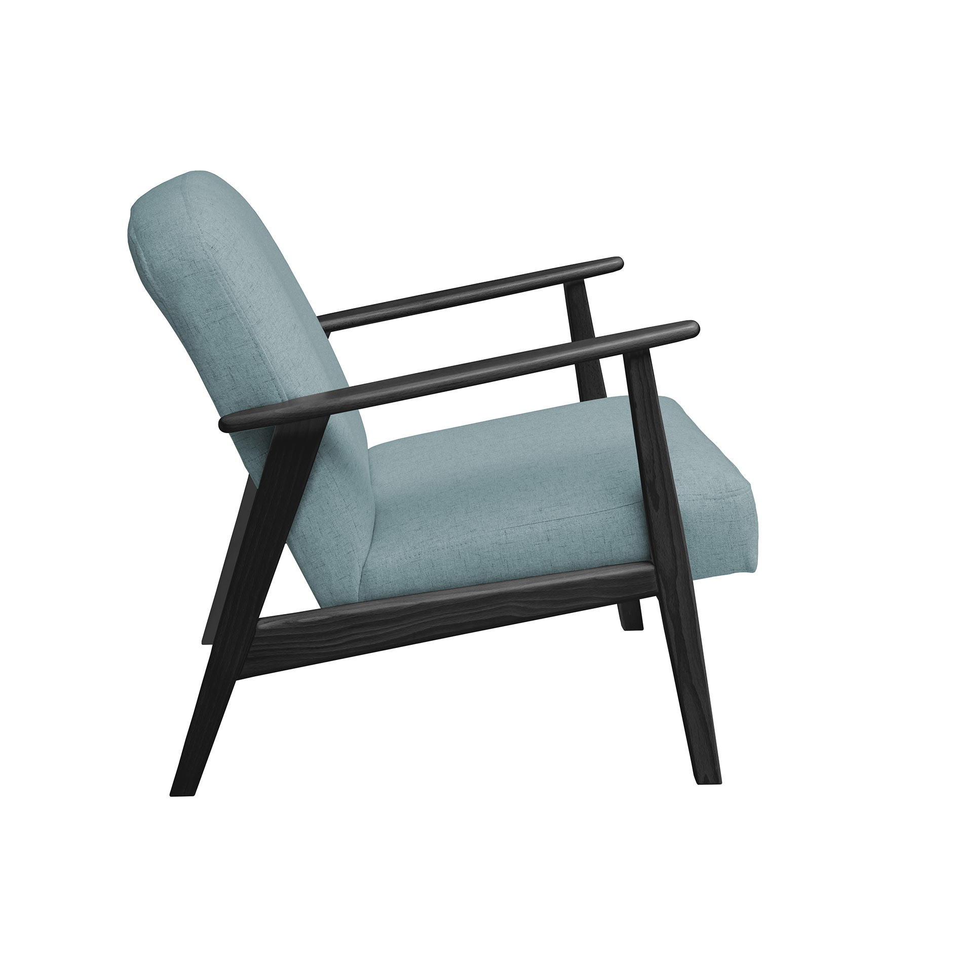 Sessel - aqua - Füße schwarz - 63 cm breit