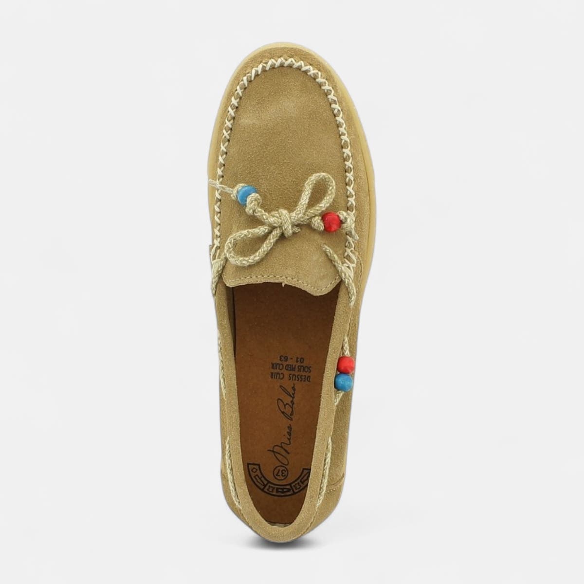Mocassins Femme en cuir beige