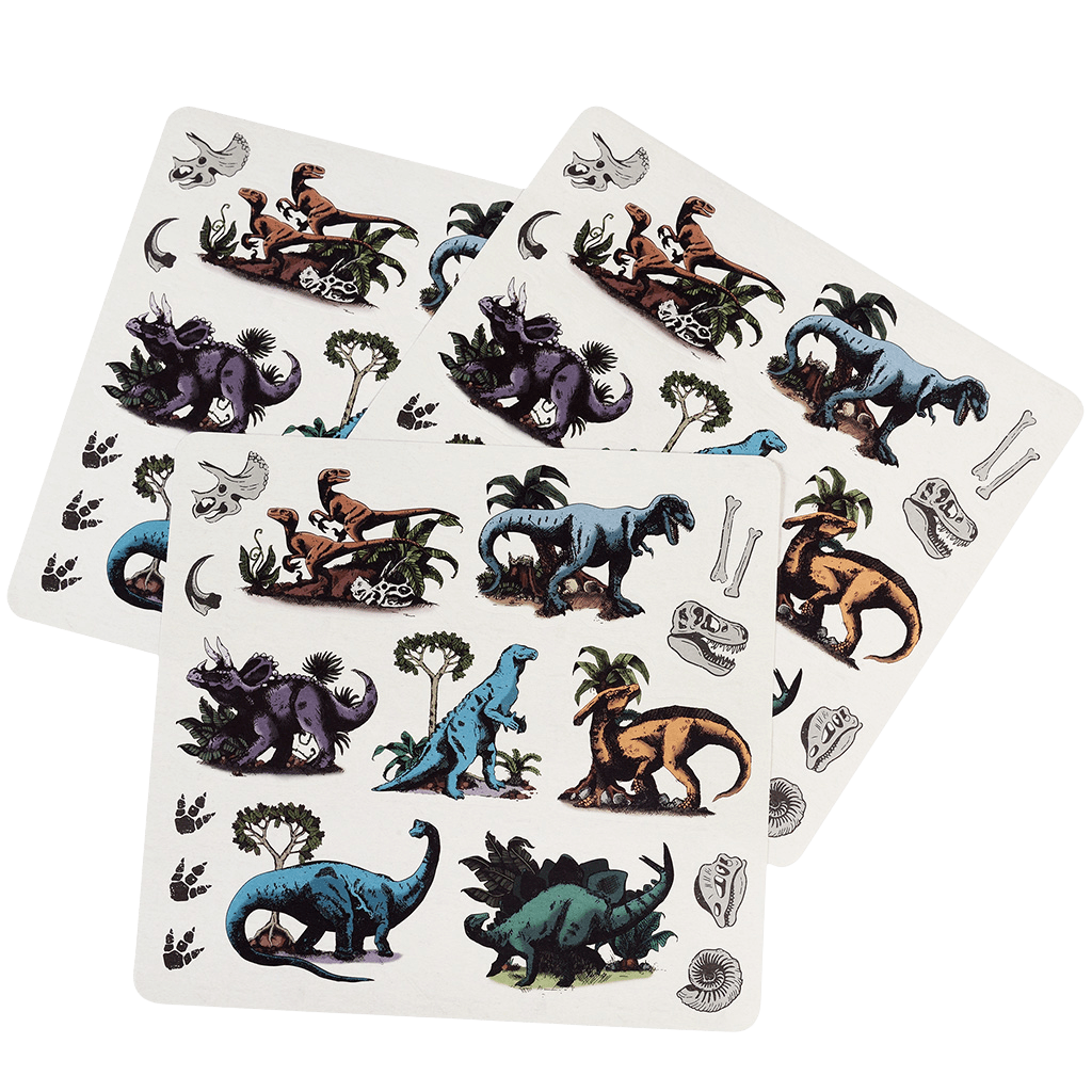 Ensemble de 3 feuilles d'autocollants dinosaures