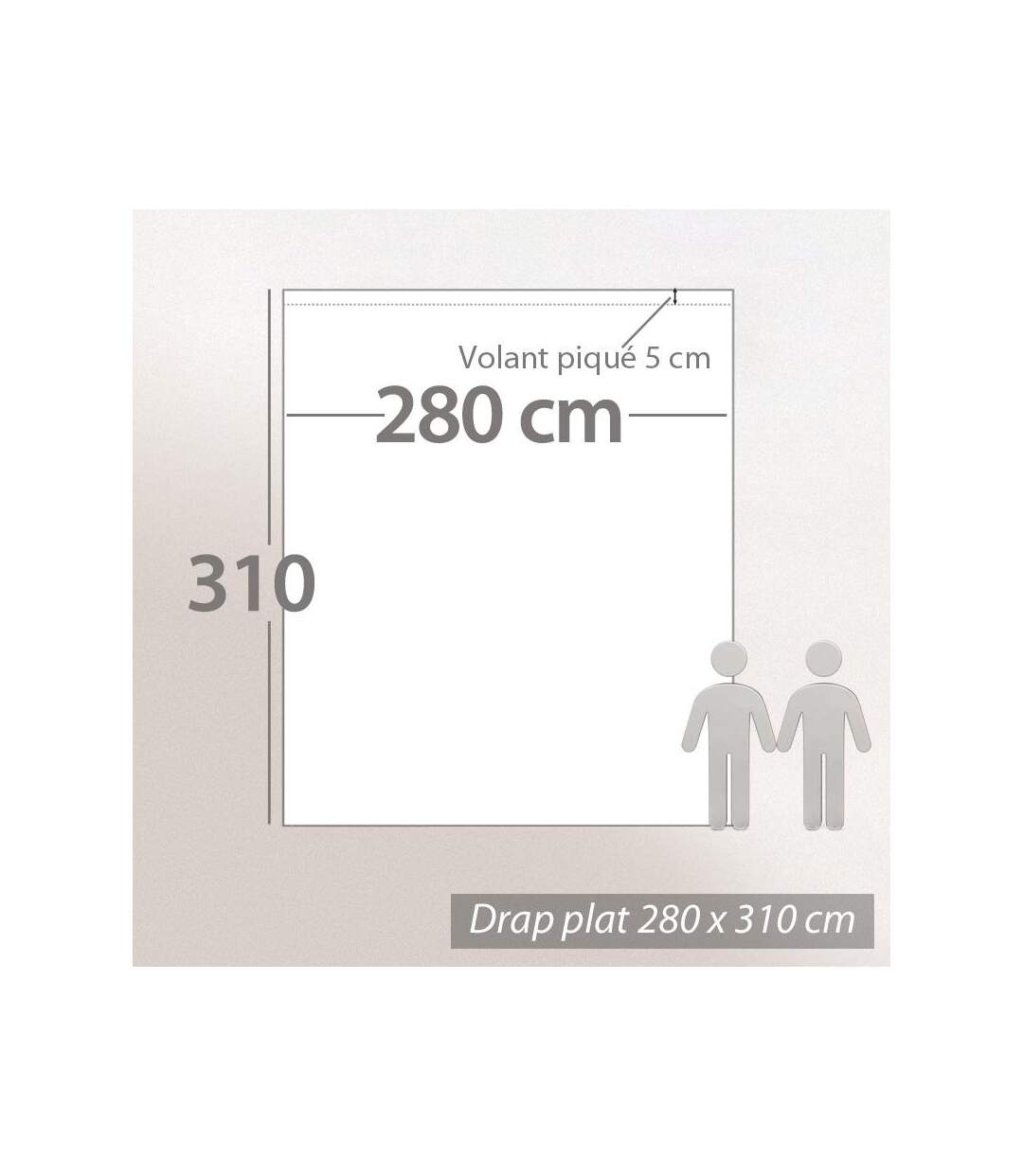 Drap plat 280x310 cm percale coton CASCADE vert sauge
