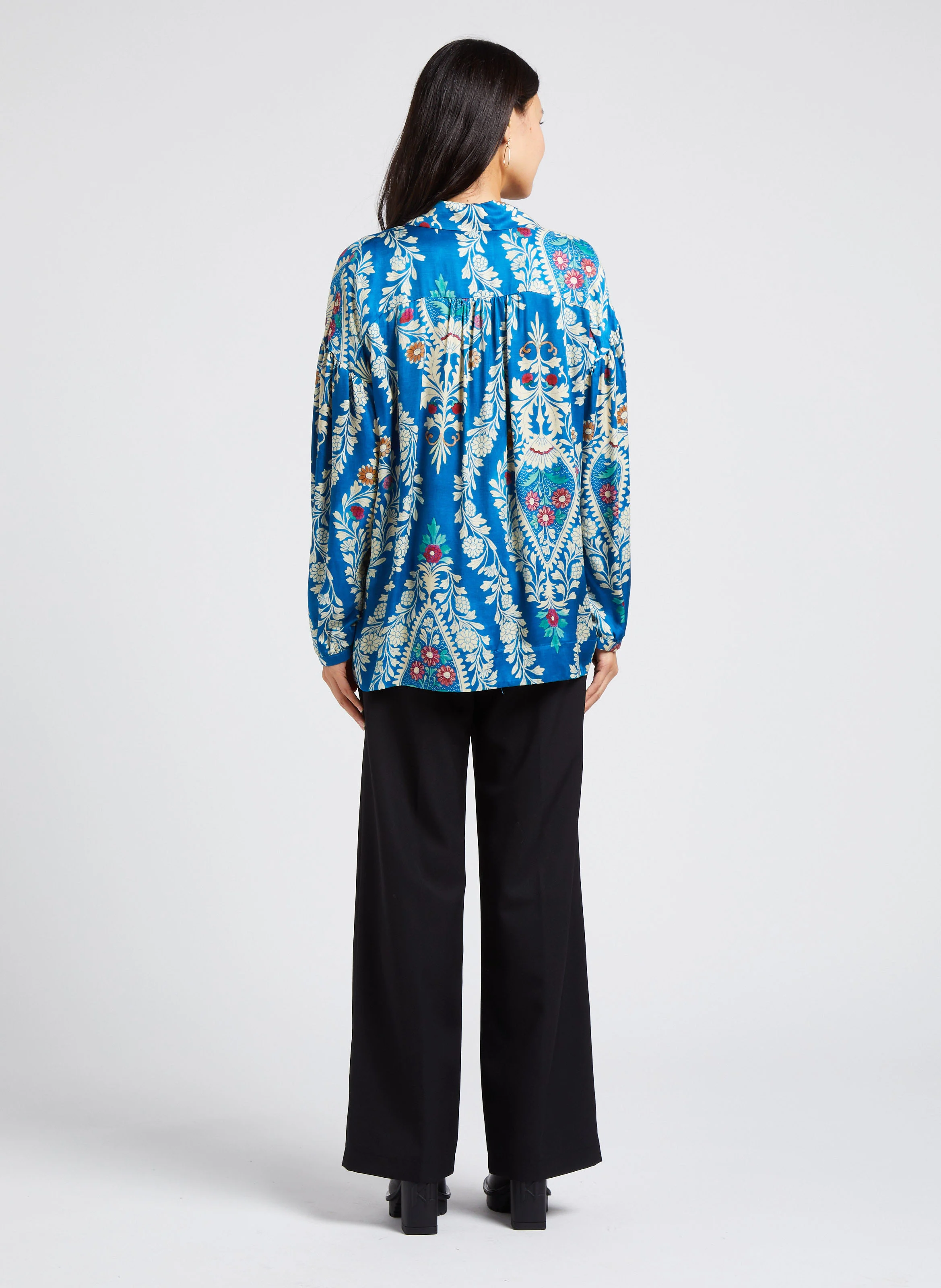 Pantalon large taille haute | Noir
