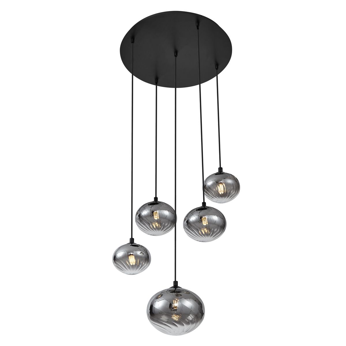 Moderne hanglamp zwart met smoke glas - Jia