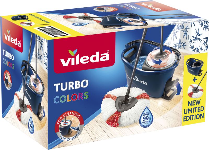 Vileda - Turbo EasyWring & Clean - Wismop - Rood - Micro- en Krachtvezels