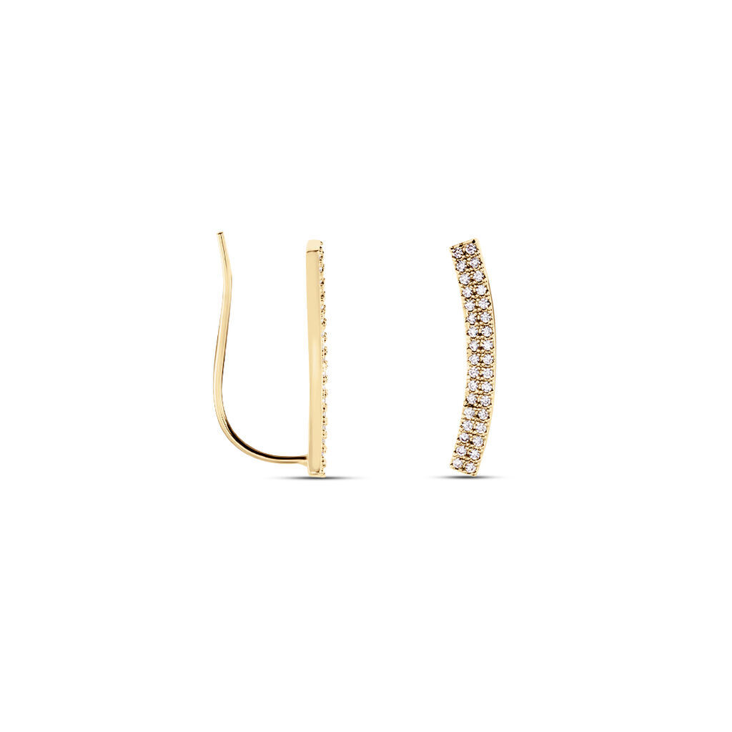 Boucles D'oreilles Grimpantes Jennyferine Plaqué Or Jaune Oxydes