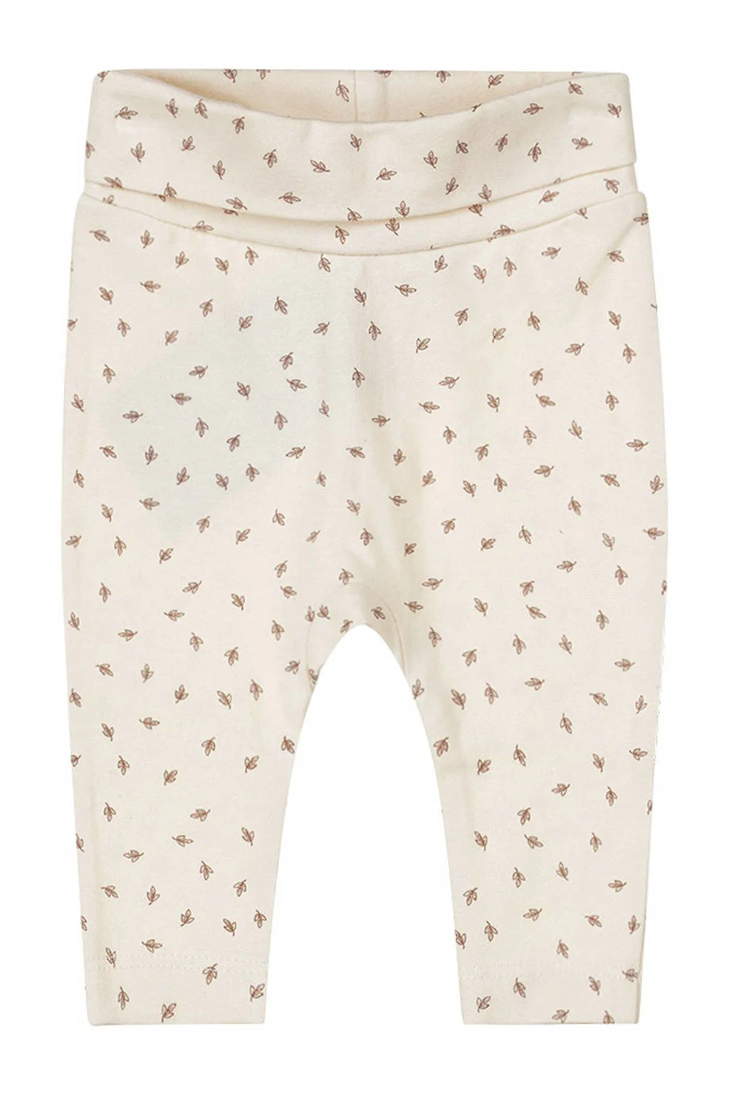Dirkje baby broek met all over print offwhite/bruin