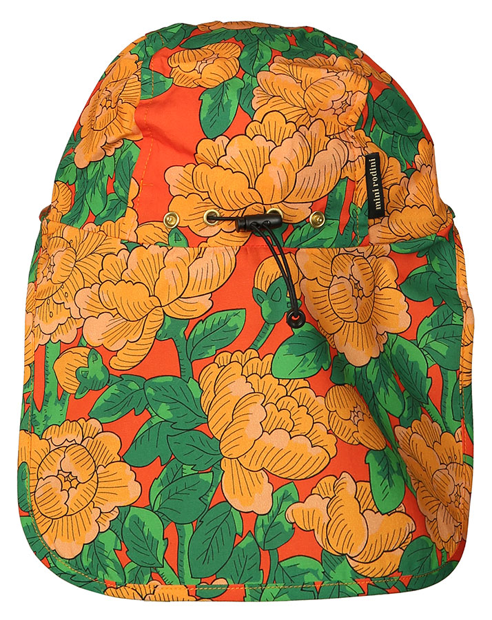 Schirmmütze PEONIES mit Nackenschutz in rot