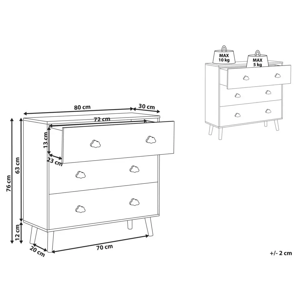 CLOUDY - Commode - Wit/Lichthout - MDF