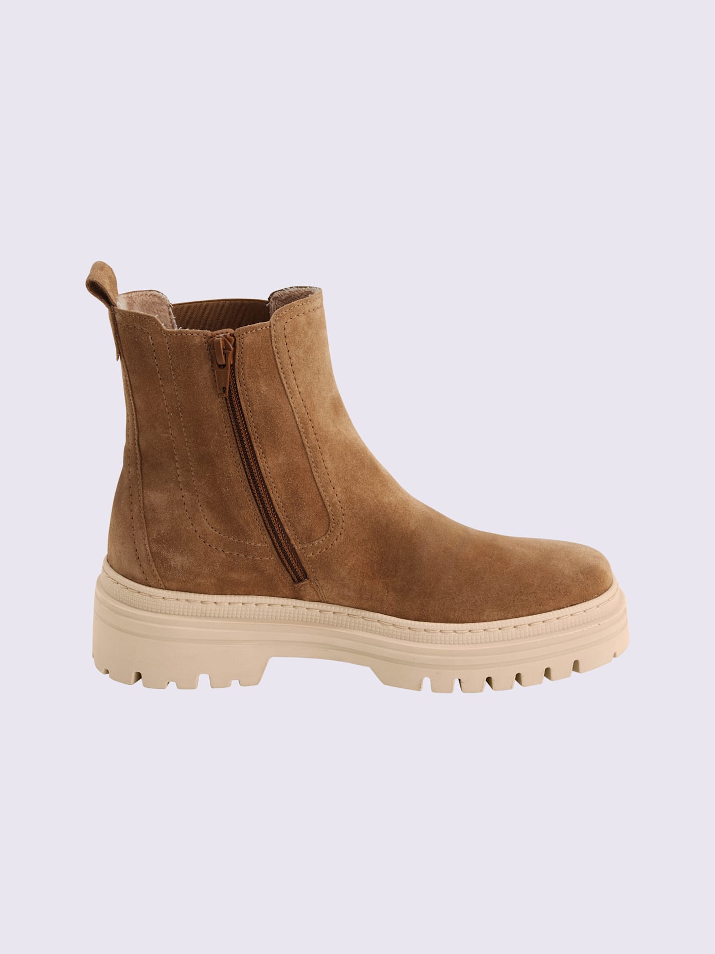 Bottines cuir velours de veau