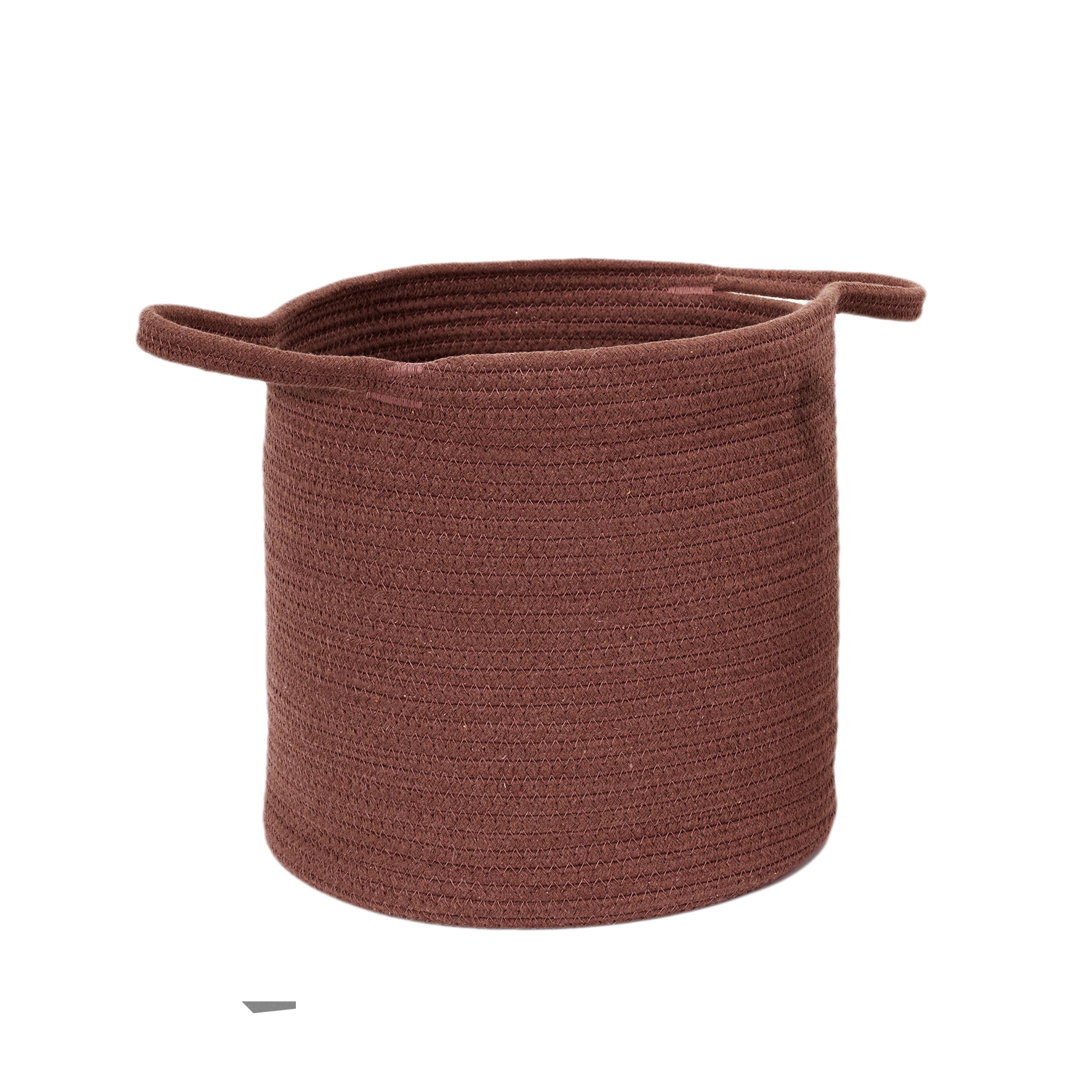 PANIER COTON TERRACOTTA OCRE IVOIRE L