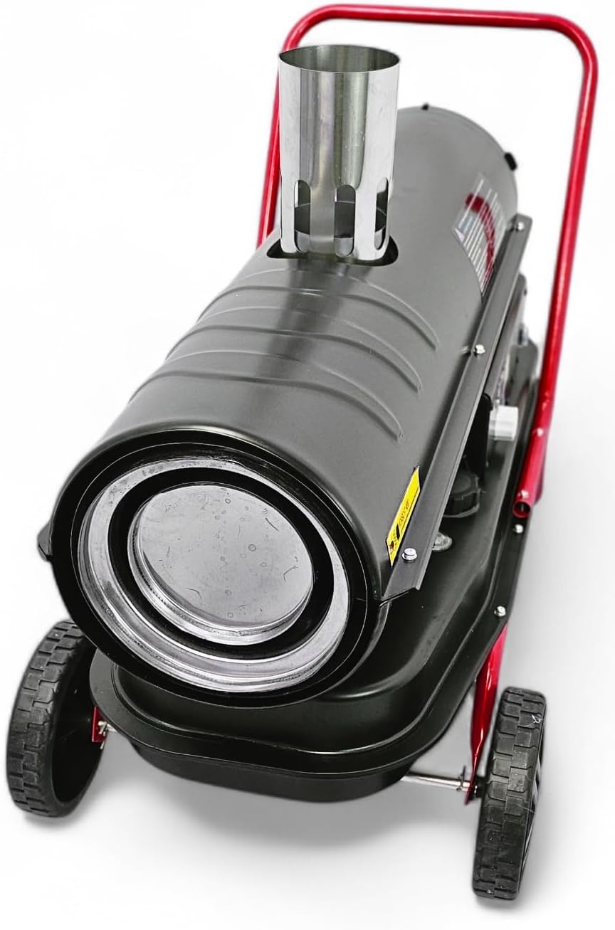 Diesel Heizkanone 20 kW | indirektes Ölheizgebläse mit 38L Tank | Standheizung und Bautrockner mit Thermostat