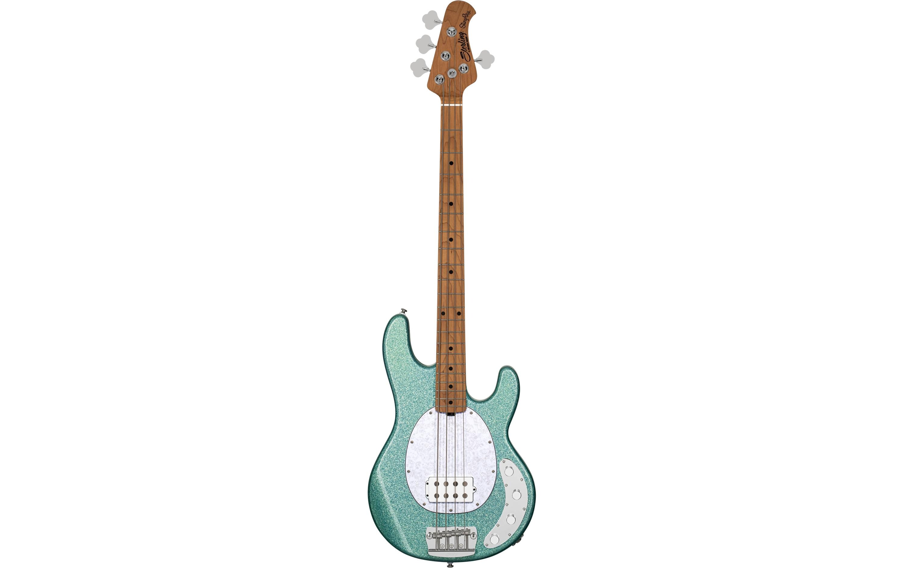 E-Bass StingRay Ray34 Seafoam Sparkle<br>4-seitiger Bass mit Aktivelektronik und einem Humbucker