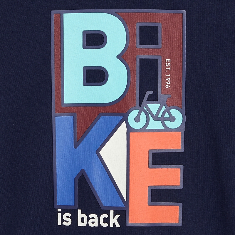 T-shirt à motif vélo bleu garçon