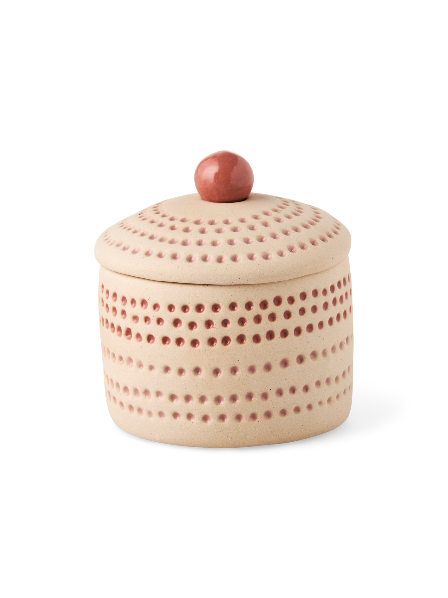 Dekorativ krukke | Stentøj. Ø8,5 x 9 cm. | Terracotta