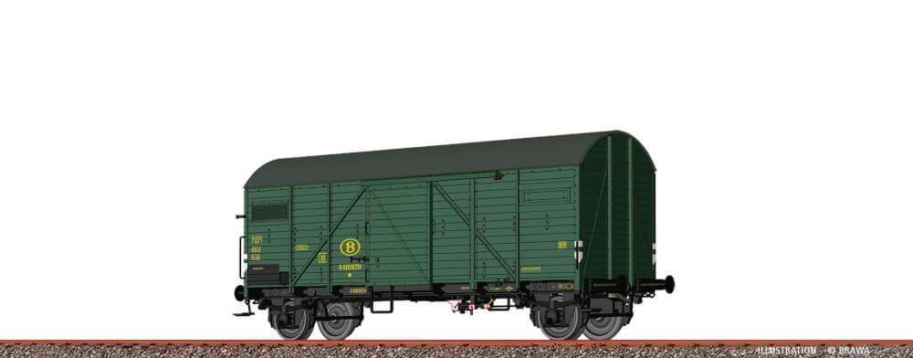 BRAWA - H0 Gedeckter Güterwagen SNCB, Epoche III