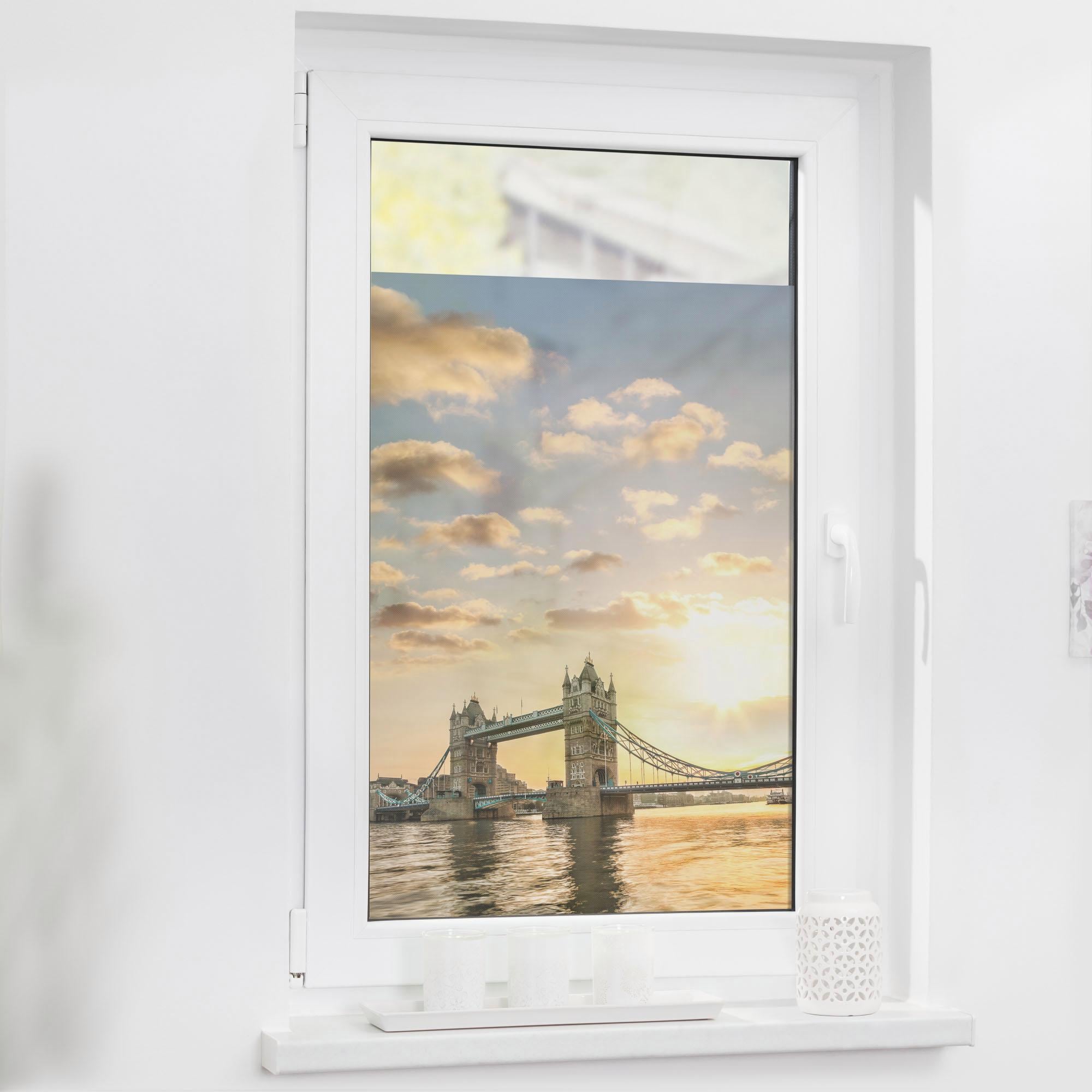 LICHTBLICK ORIGINAL Fensterfolie »Tower Bridge« 1 Stk. blickdicht strukturiert Klebepunkte selbstklebend, Sichtschutz