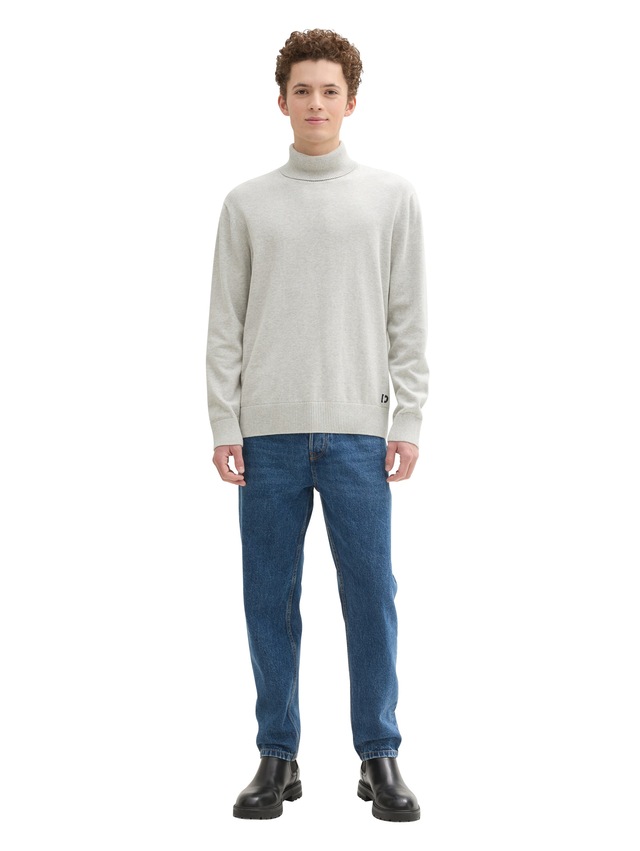 TOM TAILOR Denim Rollkragenpullover , mit Logo Stickerei