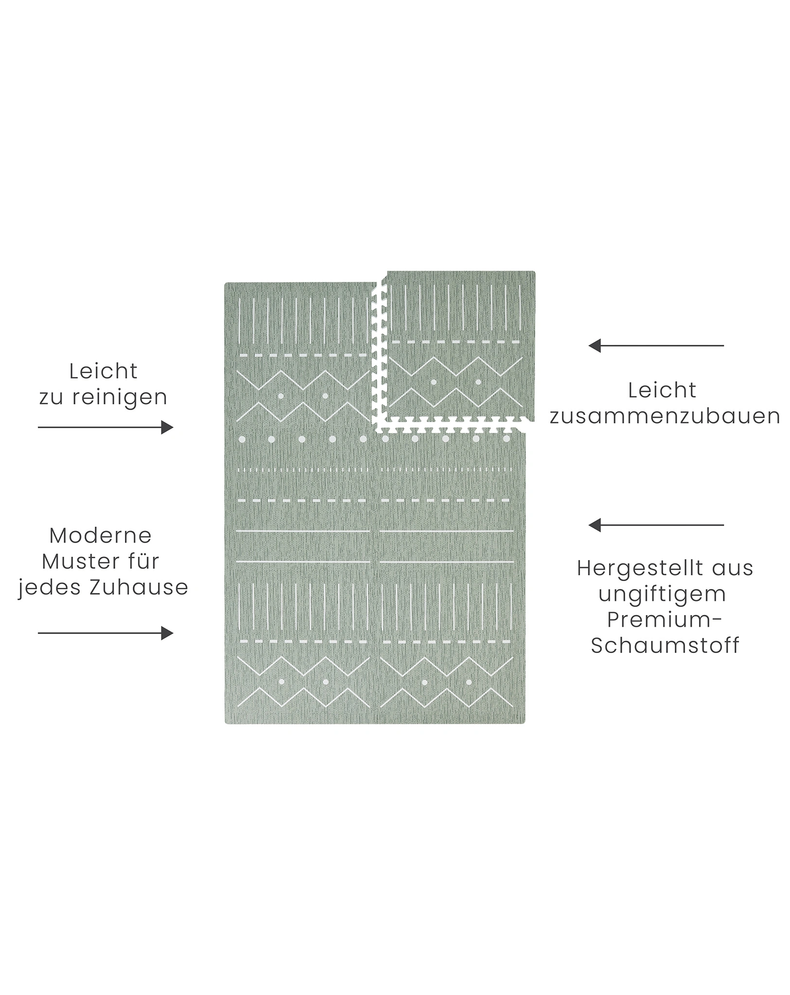 Puzzle-Spielmatte BERBER (120x180cm) in moss