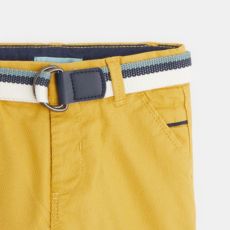 Short fantaisie ceinture tissée jaune bébé garçon Jaune