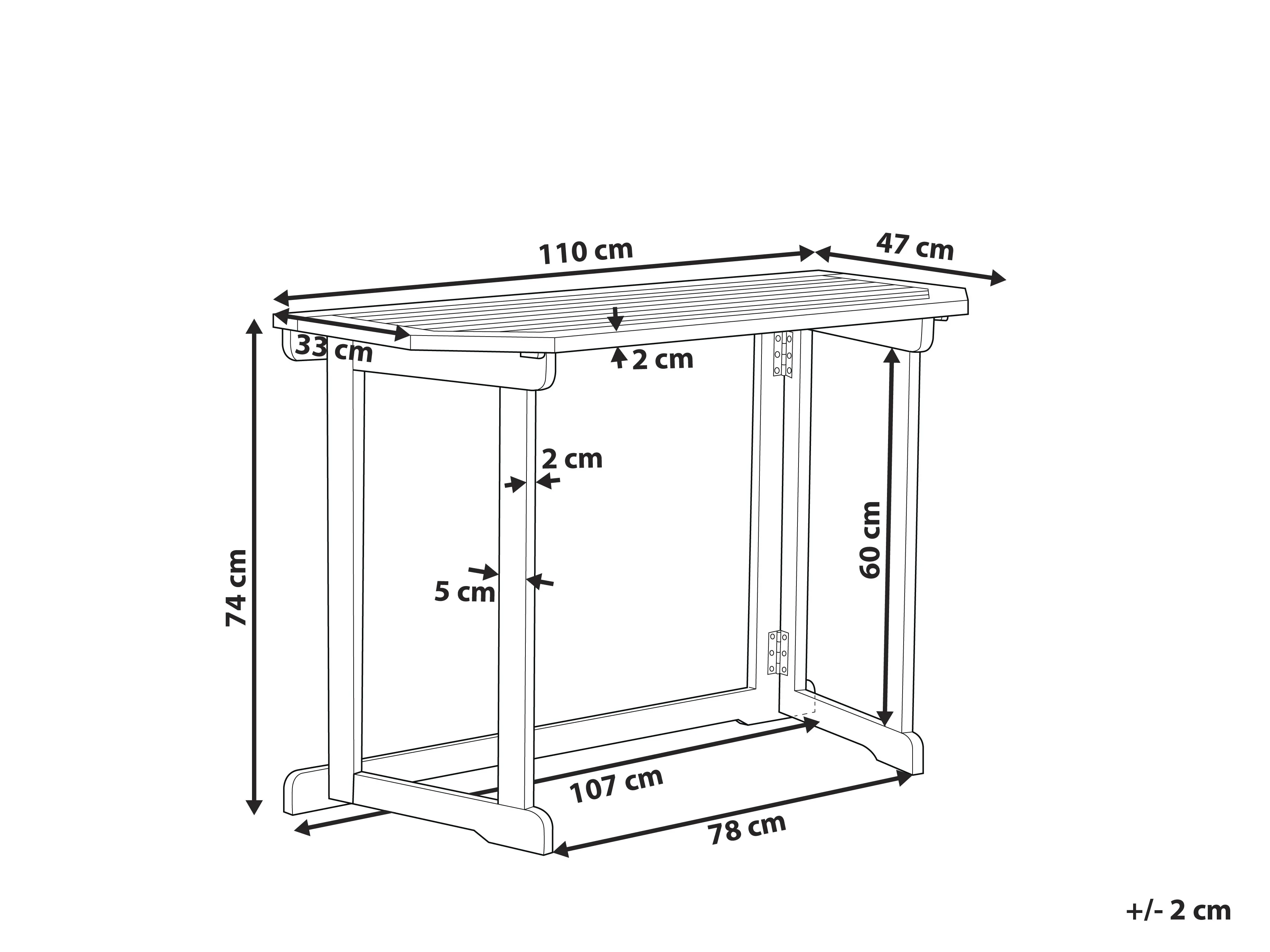 Balkontafel TREIA 110 cm 47 cm Acaciahout Bruin