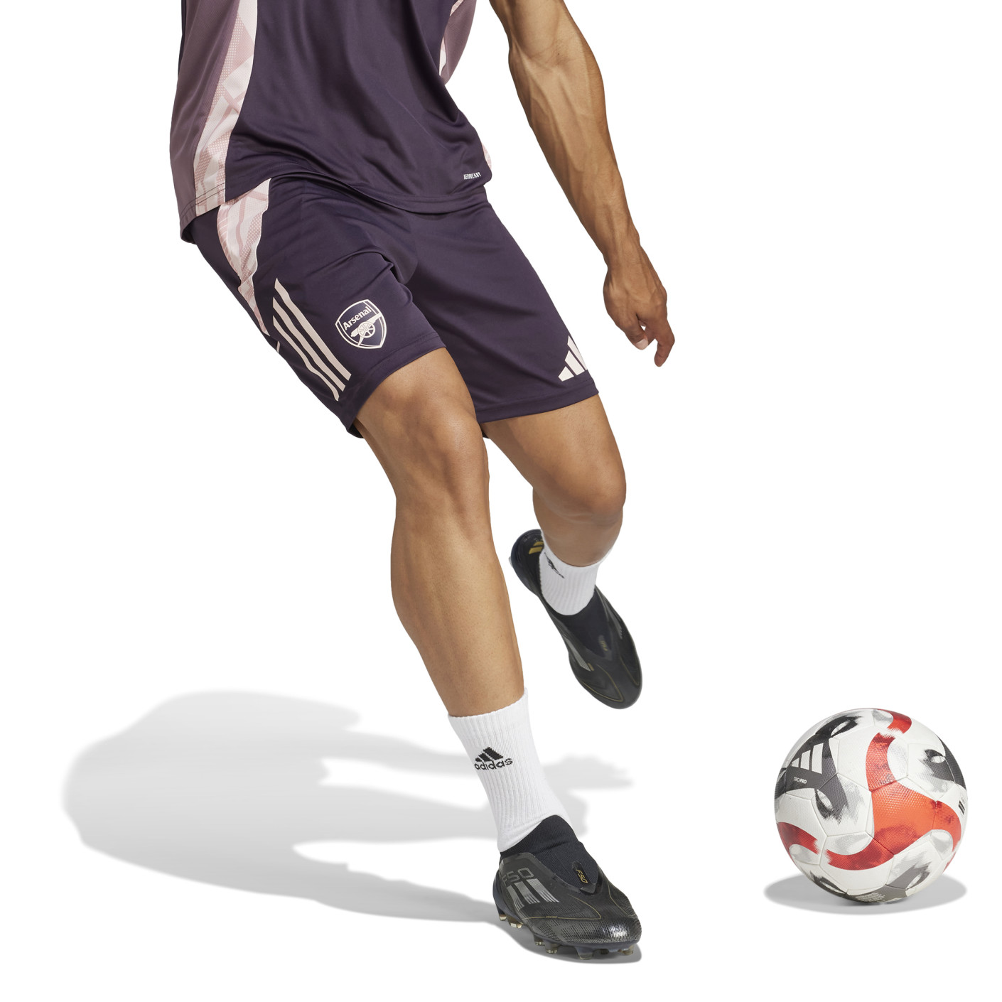 Adidas Arsenal Trainingsbroekje 2024-2025 Donkerpaars Beige