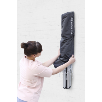 Brabantia WallFix Wanddroogrek - met Beschermhoes - 24 m - Metallic Grey