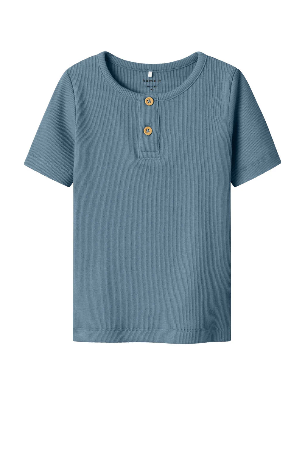NAME IT t-shirt rib gebreid middenblauw