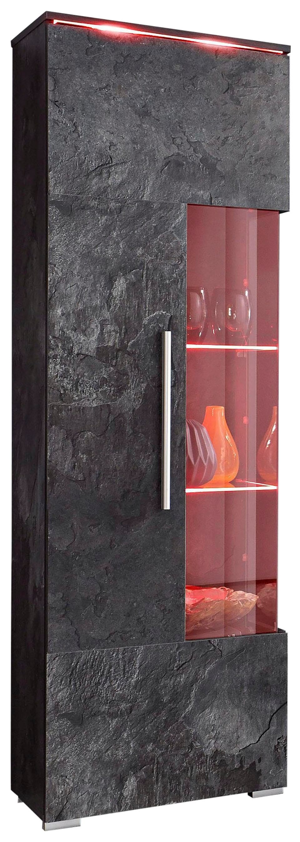 INOSIGN Vitrine »India,Höhe 160cm stilvolle Glasvitrine mit verstellbare Glasböden« Standvitrine 1Trg, viel Stauraum ohne Beleuchtung