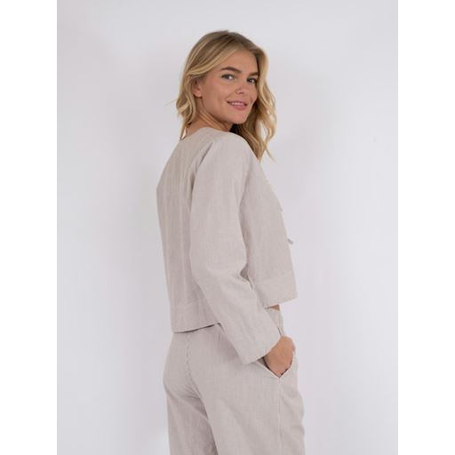 Neo Noir Dona Mini Stripe Bluse, Sand, 42