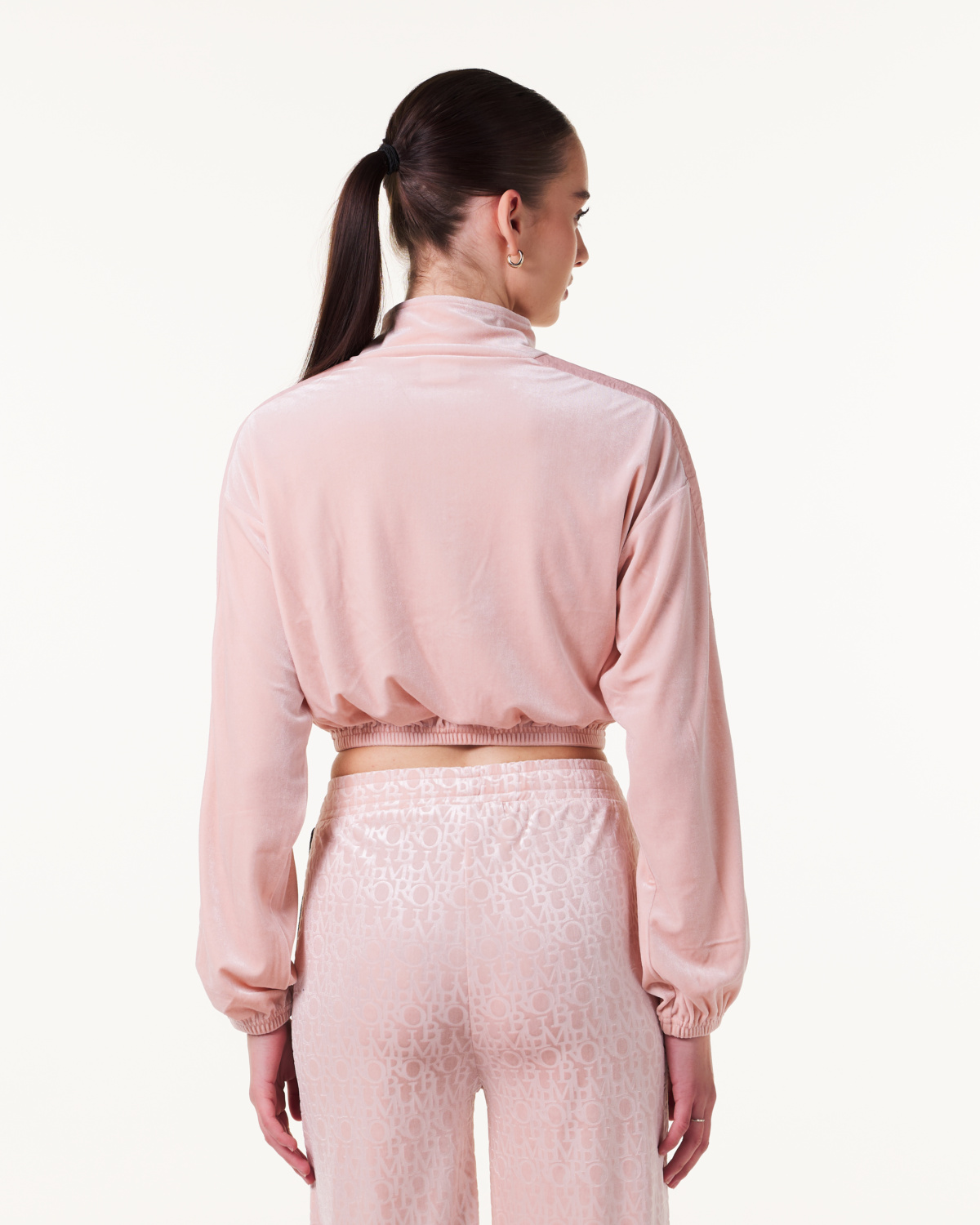 Bumpro Monogram Velour 1\2 Zip Pink Evening