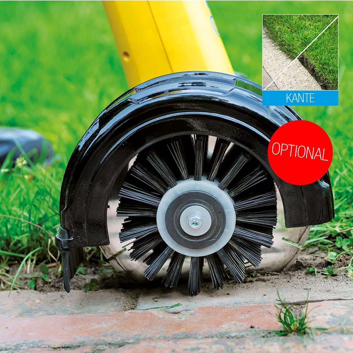 GLORIA MultiBrush speedcontrol – Elektrische Reinigungsbürste, Terrassenreiniger & Fugenbürste für Stein, Holz & Fugen, Rasentrimmer, Rasenkantenschneider & Unkrautbürste, inkl. 2 Aufsätze