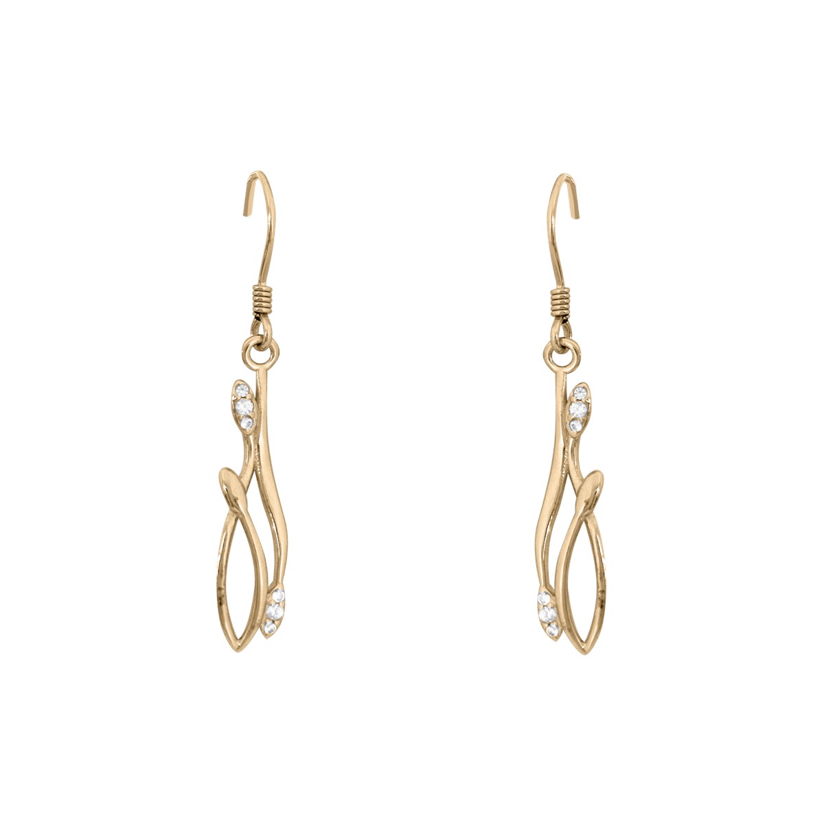 Boucles d'oreilles plaquées or avec oxydes de zirconium