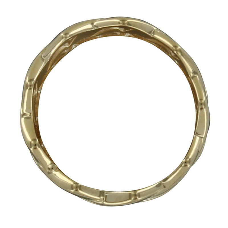 Bague Plaqué Or Tube Tréssé