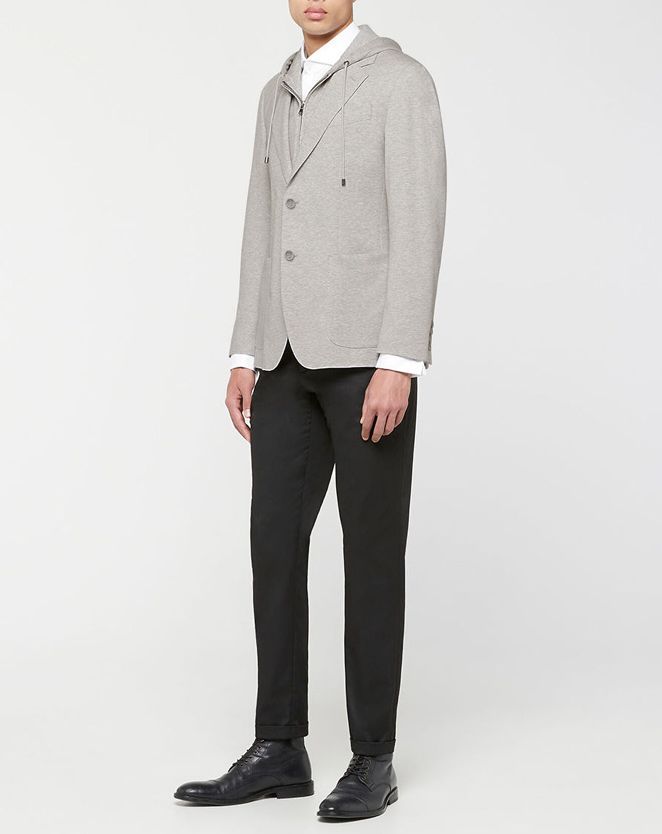 Hackett London Blazer Hoodie à capuche amovible gris clair