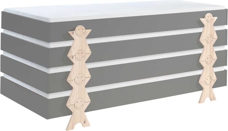 Vipack - Modulo - Eenpersoonsbed - Grijs - Stapelbaar - 90x200 cm