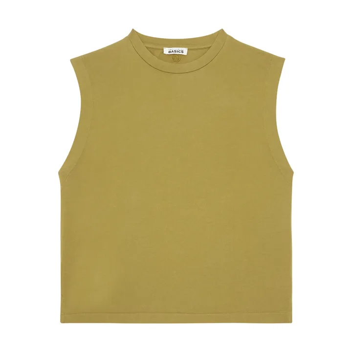 SMALLABLE BASICS T-shirts Femme Sans manches Coton Bio | Vert olive