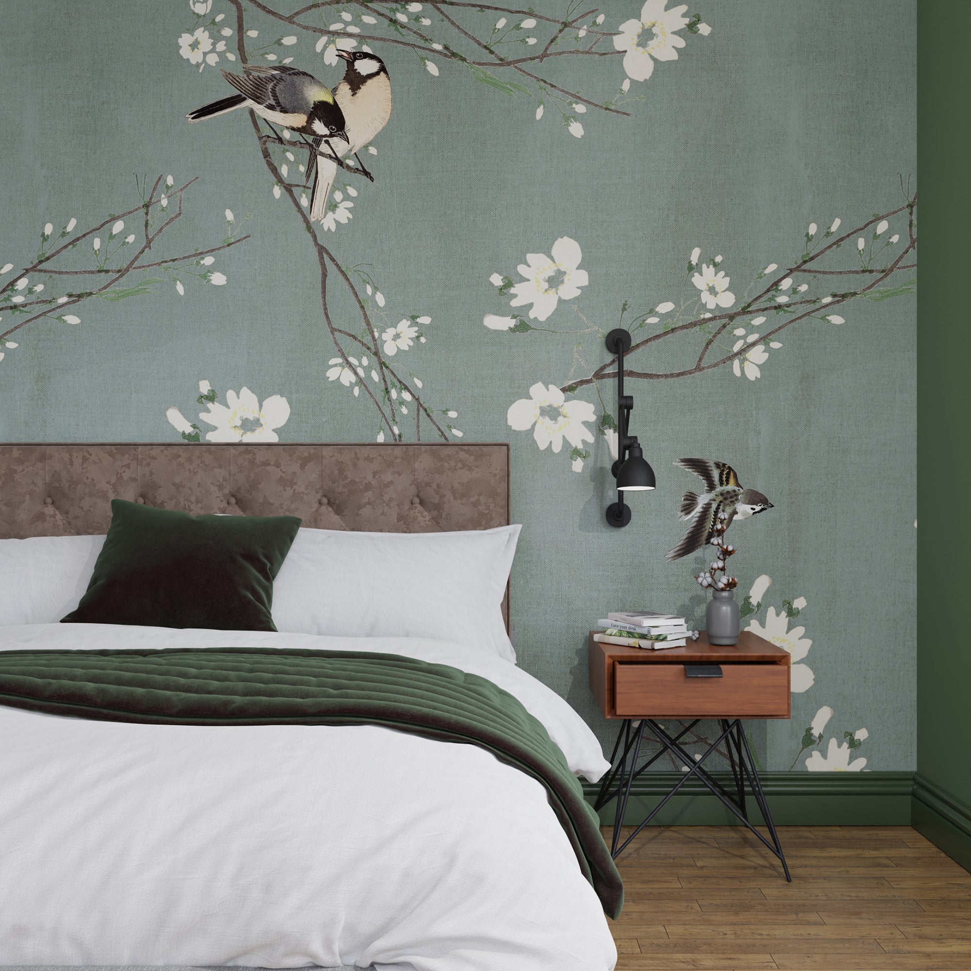Art for the Home Fotobehang - Birds & Blossom - 200x280