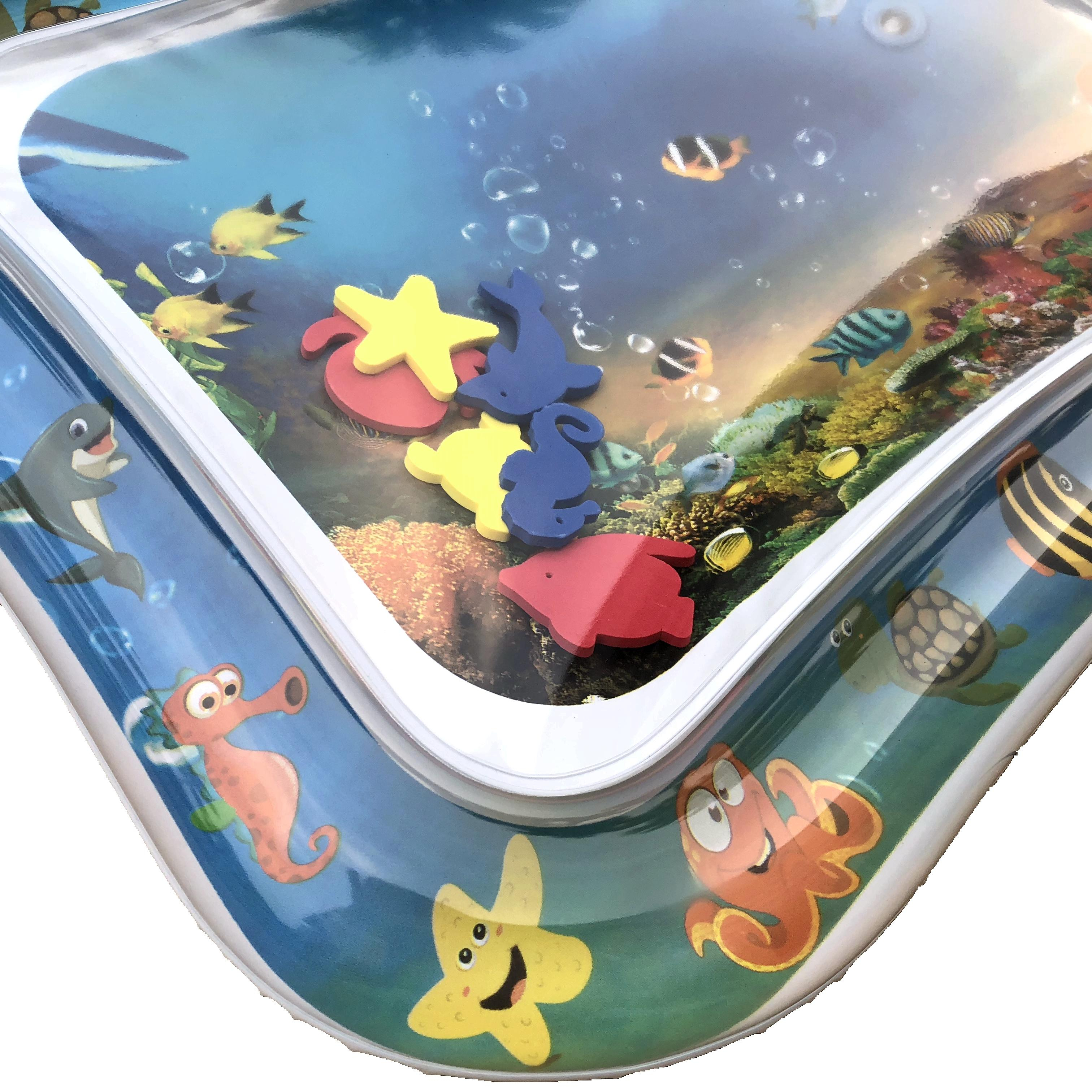 (68x48cm) Baby Wasser Spiel Matte Aufblasbare Bauchzeit Matte - Bunt