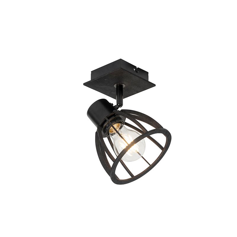 Industriële wandlamp zwart draai- en kantelbaar - Fotu
