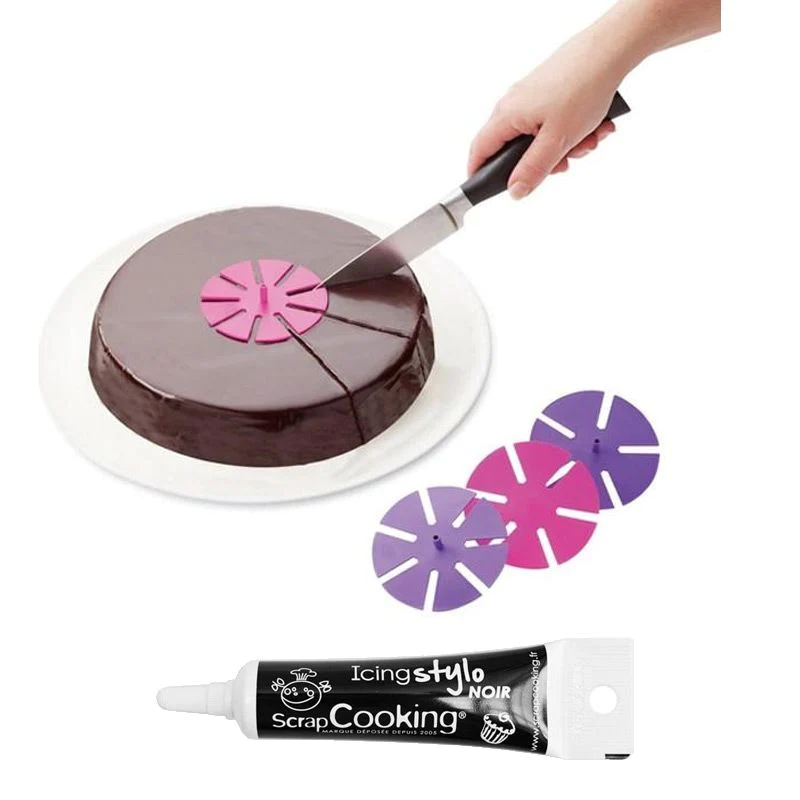 Marque-parts de gâteaux + Stylo de glaçage noir Youdoit